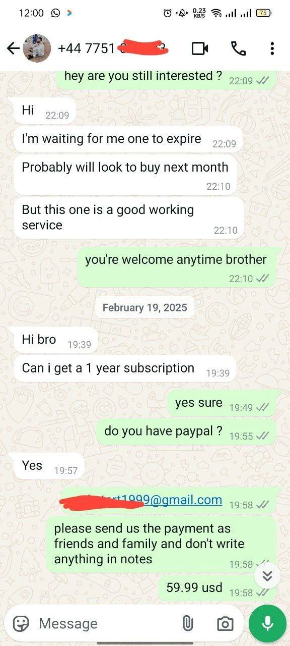 A series of WhatsApp chat conversations discussing IPTV services. The first conversation covers details about a one-year, four-device IPTV subscription, including the need for the MAC ID and device key for activation. The second conversation involves troubleshooting IPTV issues, with support offering to remove unwanted channels. The third chat features a customer asking about IPTVShark services after being recommended by a colleague, questioning the discrepancy between the logo shown in the app and the one on the website.
